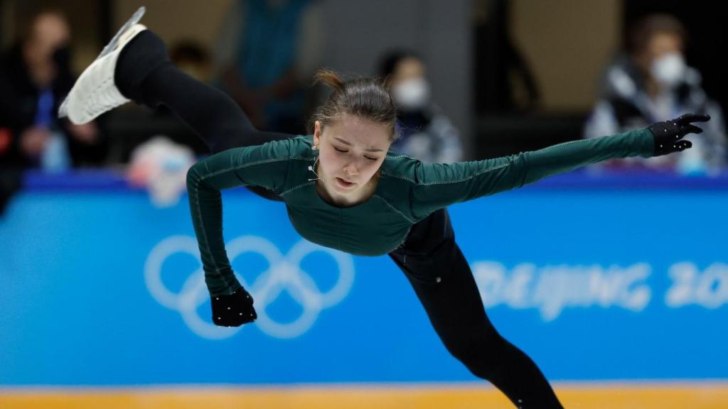 A jovem patinadora russa Kamila Valieva 