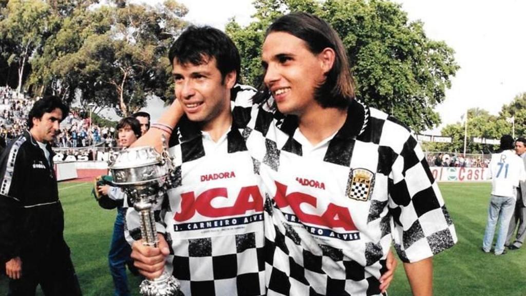 Sanchez e Nuno Gomes no Boavista-Benfica de 1996/97 no Jamor