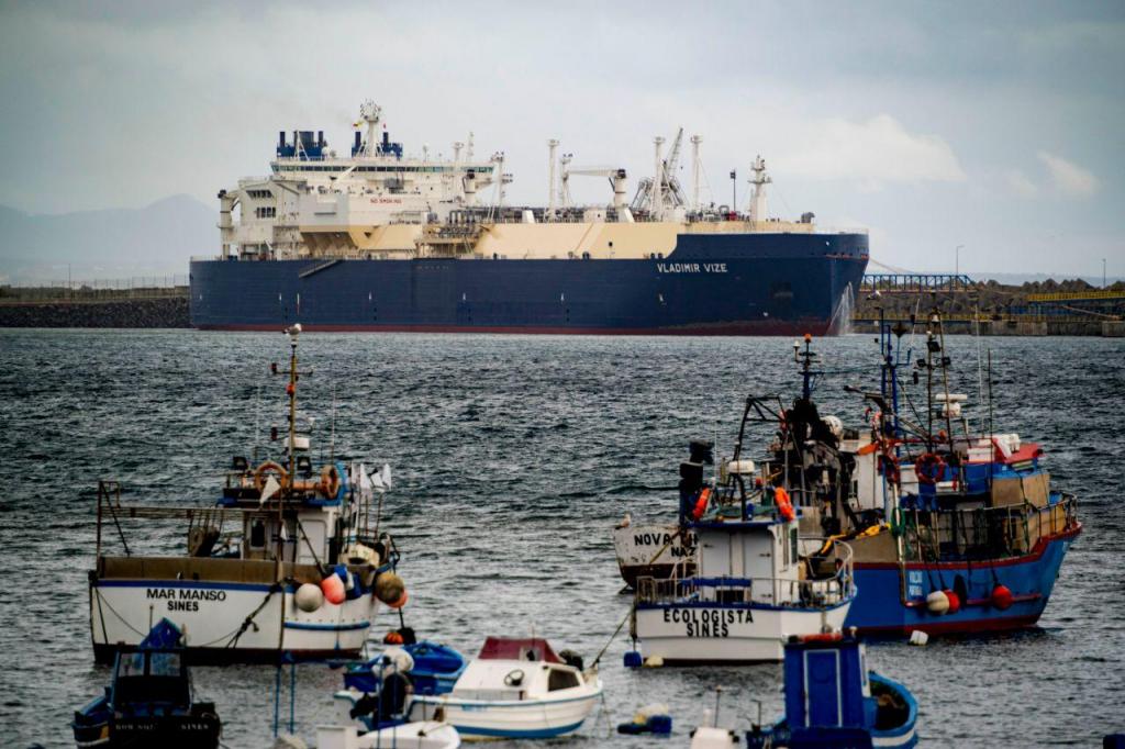 Navio russo no Porto de Sines carregado de gás natural (Lusa/Tiago Canhoto)