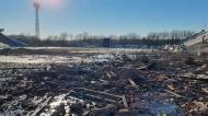 Míssil russo destrói estádio do clube de infância de Yarmolenko (fotografias/Shakhtar Sonetsk)