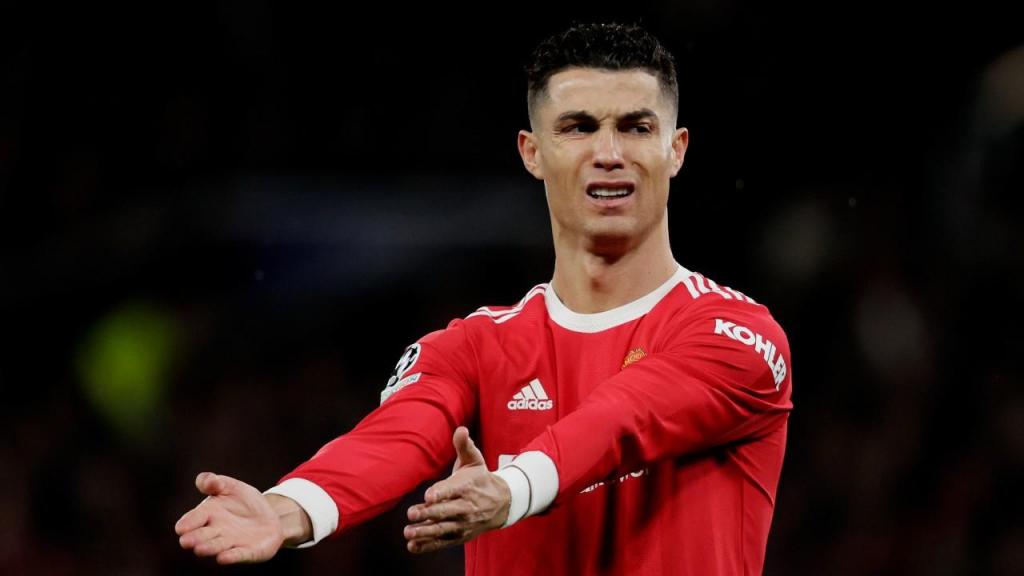 Cristiano Ronaldo no Manchester United-Atlético Madrid (Getty Images)