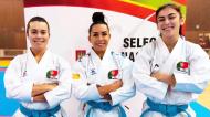 Patrícia Esparteiro com Mariana Belo e Ana Cruz, com quem fez equipa em kata feminino (DR)
