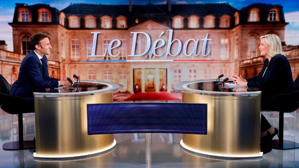Debate entre Emmanuel Macron e Marine Le Pen (Ludovic Marin/AP)