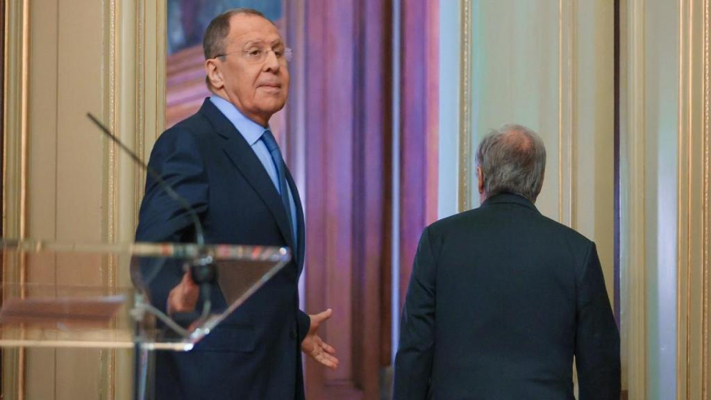 António Guterres e Sergei Lavrov
