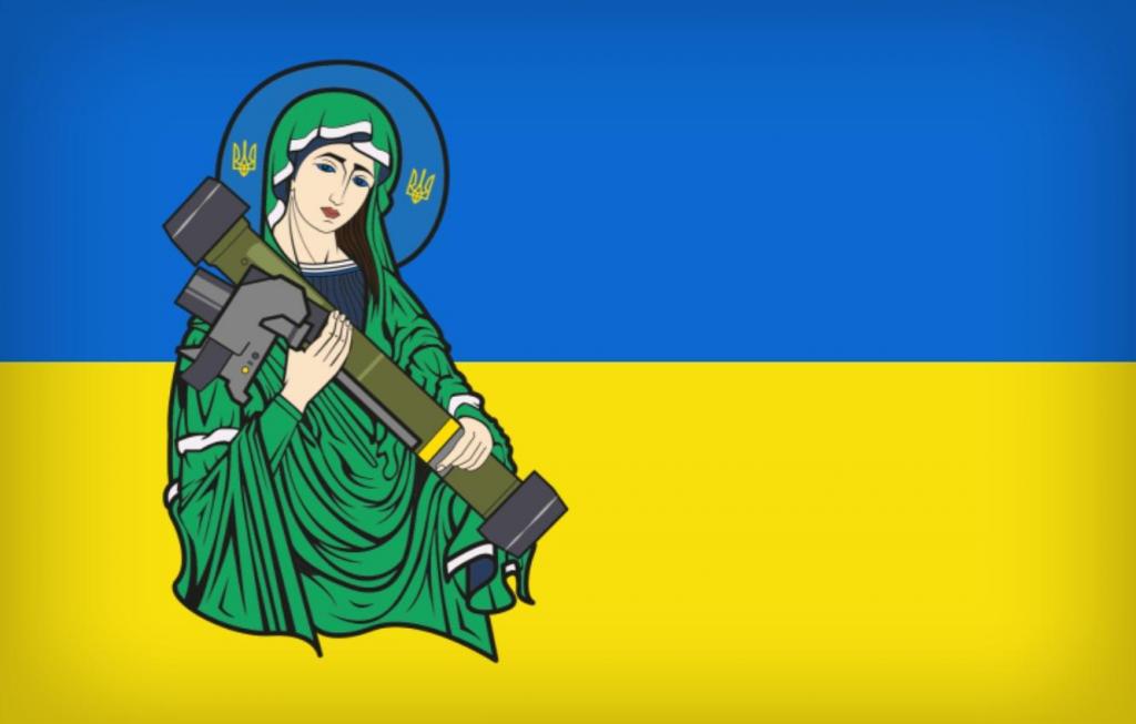 "Santa Javelin", a imagem que tem vindo a ganhar popularidade como símbolo da resistência ucraniana
