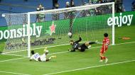 Vinícius abriu o marcador no Liverpool-Real Madrid