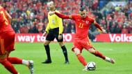 Gareth Bale bateu o livre que deu o 1-0 no País de Gales-Ucrânia
