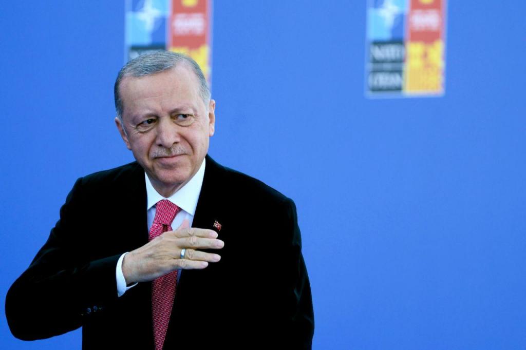 Recep Tayyip Erdogan, presidente da Turquia, na Cimeira da NATO (AP Photo/Paul White)