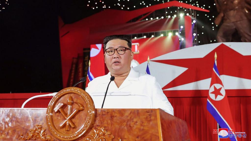 Kim Jong Un discursando no "Dia da Vitória"