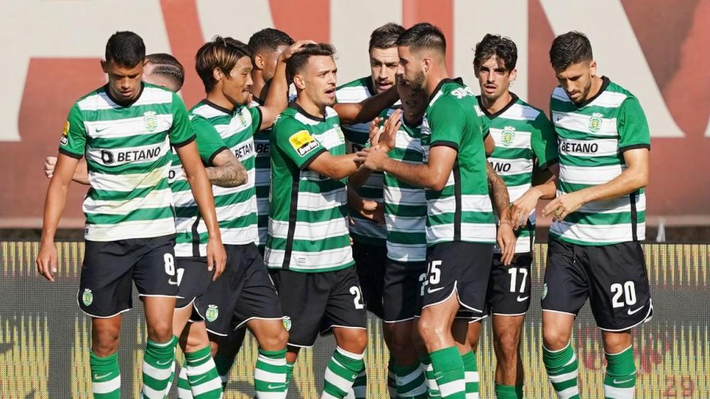 Sporting festeja o 0-1 em Braga, apontado por Pedro Gonçalves