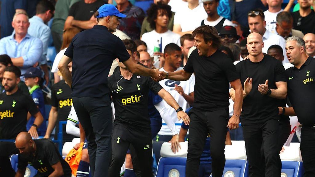 Confusão entre Thomas Tuchel e Antonio Conte durante e após o Chelsea-Tottenham