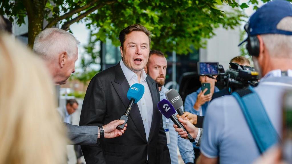 Elon Musk na ONS, Noruega (Foto: Carina Johansen/NTB Scanpix via AP)