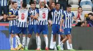 Mehdi Taremi festeja golo no Gil Vicente-FC Porto com os colegas de equipa
