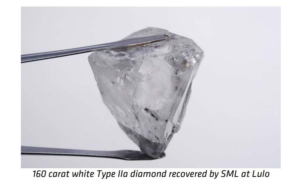 Diamante descoberto em Lulo (Reprodução Lucapa)