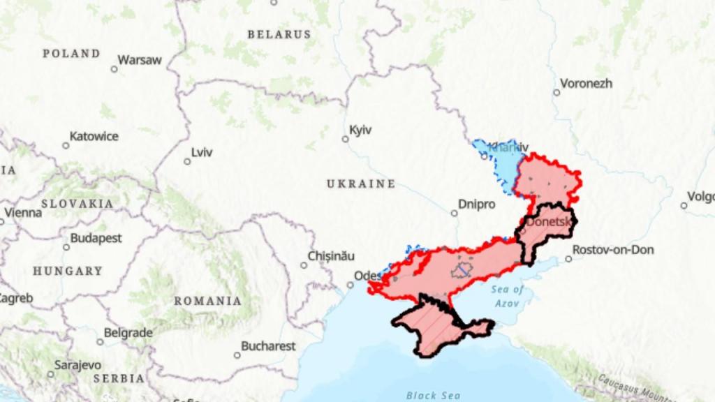 Territorios controlados pela Ucrânia 