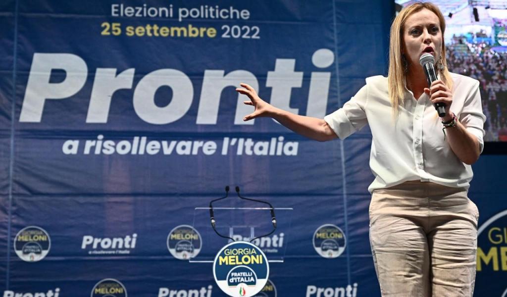 Giorgia Meloni, líder do partido italiano Irmãos de Itália (Foto: Luca Zennaro/EPA)