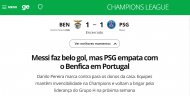 Revista imprensa Benfica-PSG