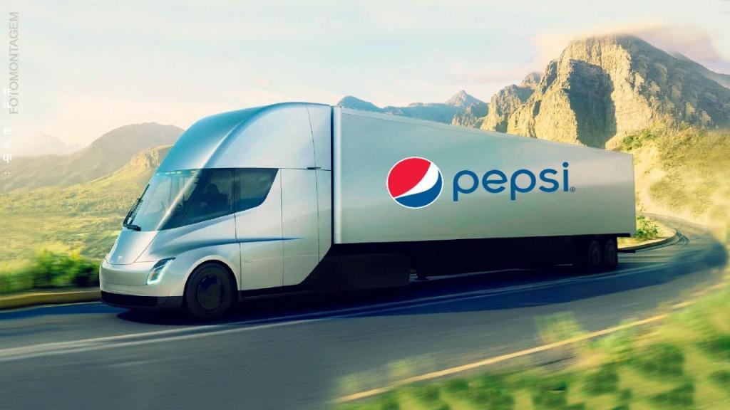 Fotomontagem de Tesla Semi Truck da PepsiCo