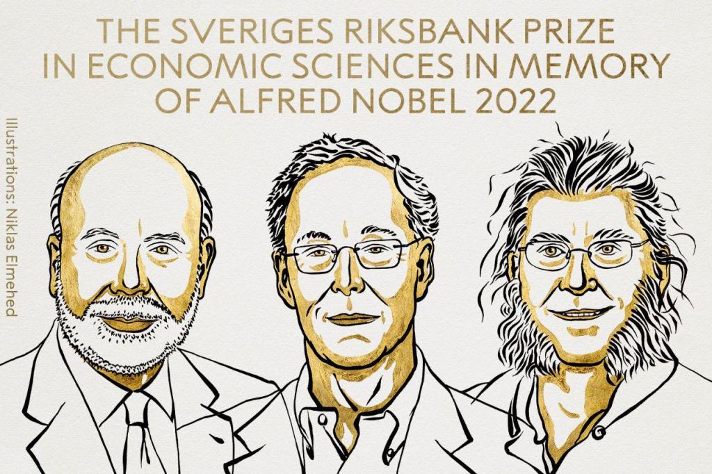 Ben S. Bernanke, Douglas W. Diamond e Philip H. Dybvig (Foto: Twitter The Nobel Prize)