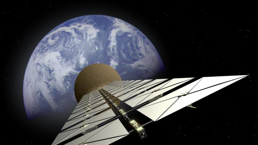 ESA estuda energia solar espacial (Foto: European SPS Tower Concept/ESA)
