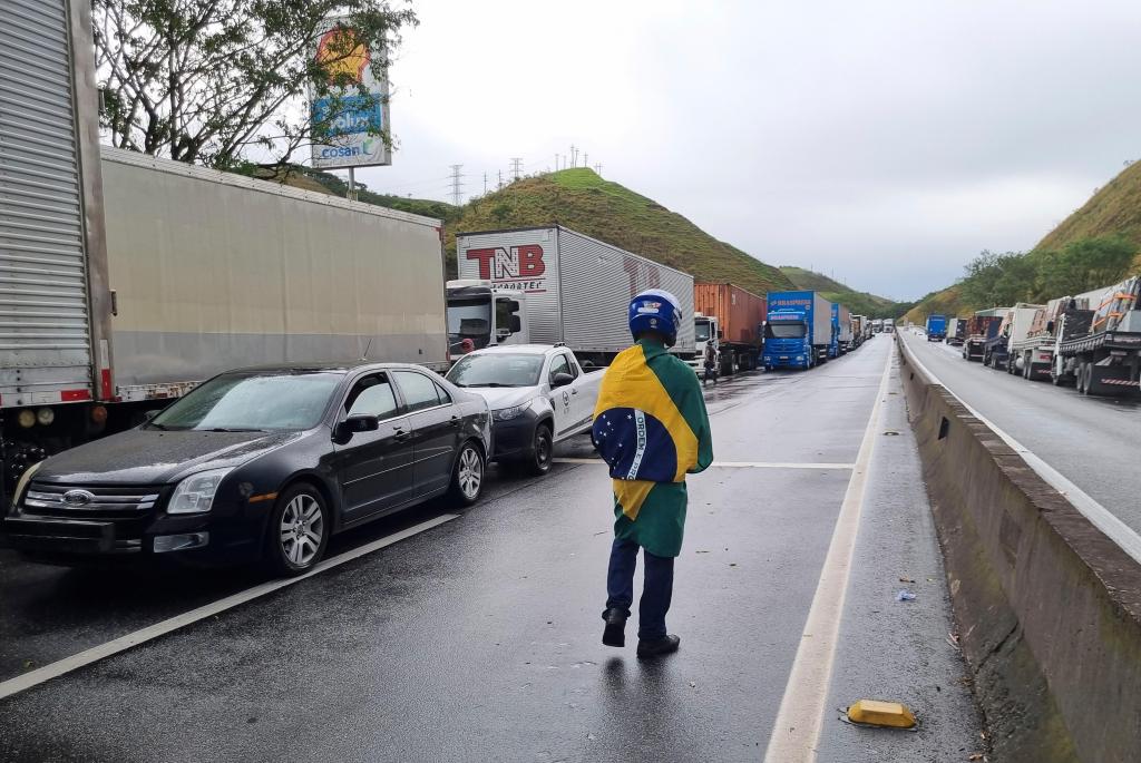 Camionistas em protesto no Brasil