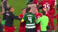 Ânimos exaltados no final do Sporting-Eintracht