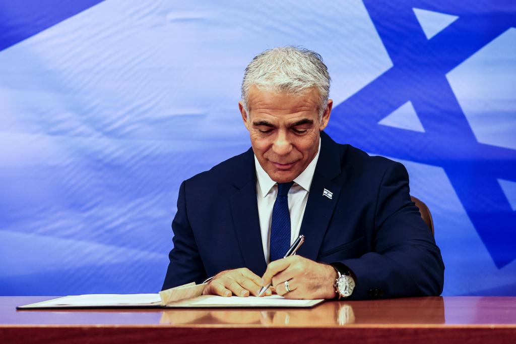 Primeiro-ministro israelita, Yair Lapid (Ronen Zvulun/AP)