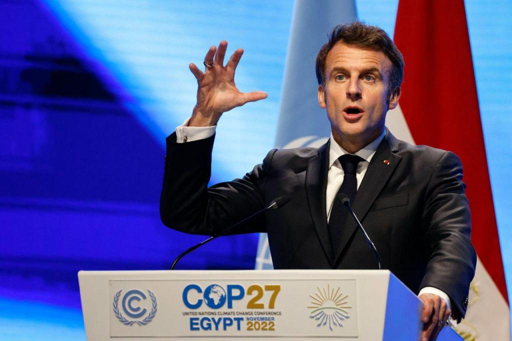 Emmanuel Macron na COP27 (AP Photo)