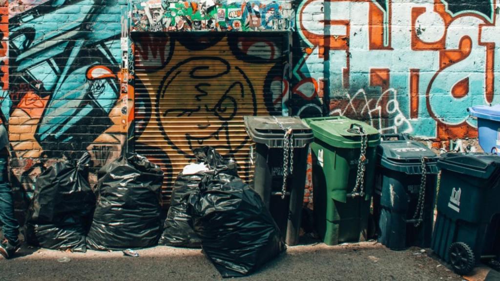 Lixo nos contentores na rua (foto: Unsplash)