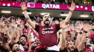 Adeptos do Qatar no jogo ante o Equador, no Mundial 2022