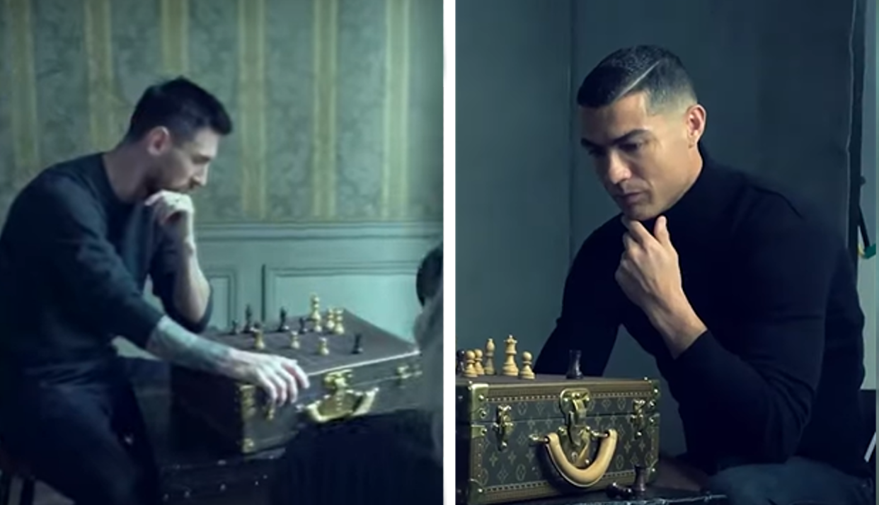 Cristiano Ronaldo posta foto jogando xadrez contra Messi
