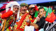Adeptos apoiam Portugal no jogo contra o Gana