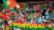 Adeptos apoiam Portugal no jogo contra o Gana
