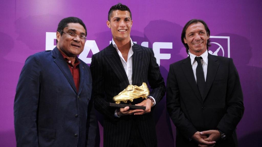 Eusébio, Cristiano Ronaldo e Fernando Gomes (Bota de Ouro 2006)