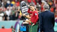 Cristiano Ronaldo antes de entrar em campo no Portugal-Suíça