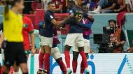 Kolo Muani faz o 2-0 de França sobre Marrocos (AP Photo)