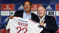 Jean-Michel Aulas e John Textor (OLIVIER CHASSIGNOLE/AFP via Getty Images)