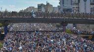 Festa dos adeptos da Argentina em Buenos Aires (AP)