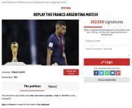 Petição para a repetição da final do Mundial e já ultrapassou as 200 mil assinaturas