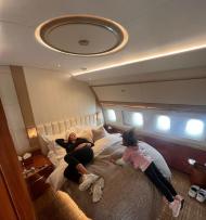 Georgina mostra avião que transportou Ronaldo e família para Riade (Instagram/Georgina Rodríguez)