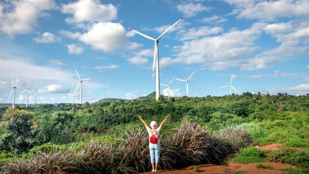 Parque de turbinas eólicas (foto: Quang N. Vinh/Pexels)