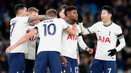 Tottenham festeja o 0-2 ante o Manchester City, por Emerson Royal (Andrew Yates/EPA)