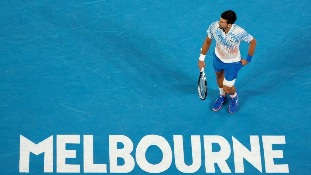 Novak Djokovic no Open da Austrália (FAZRY ISMAIL/EPA)
