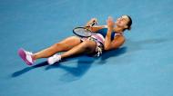 Aryna Sabalenka nos primeiros festejos do Open da Austrália (Ng Han Guan/AP)