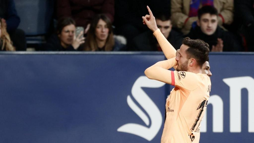 Saúl Ñíguez fez o único golo do Osasuna-Atlético de Madrid (Jesus Diges/EPA)