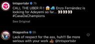 Thiago Silva defende Enzo Fernández (Twitter)