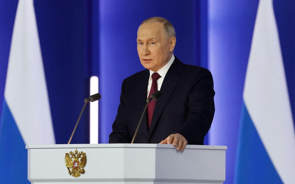 Vladimir Putin faz discurso sobre o Estado da Nação (AFP via Getty Images)