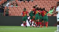 Portugal festeja o 1-0 ante os Camarões, no play-off de acesso ao Mundial 2023 (FPF)