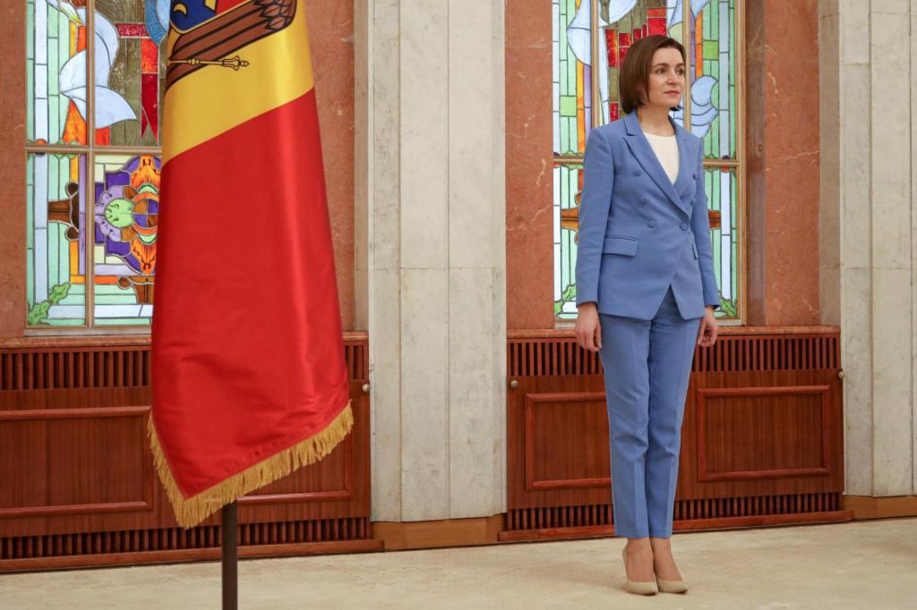 A presidente da Moldova, Maia Sandu (Foto: Aurel Obreja/AP)