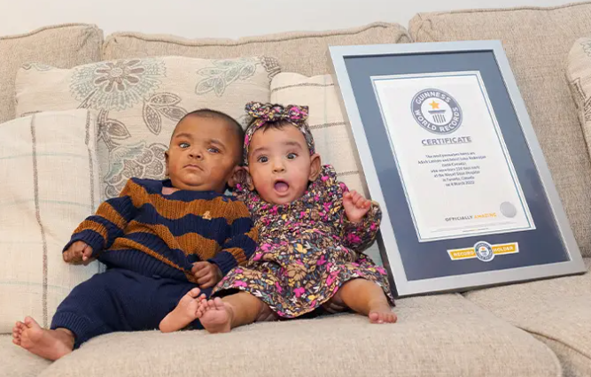Gémeos mais prematuros do mundo (foto: Guinness)